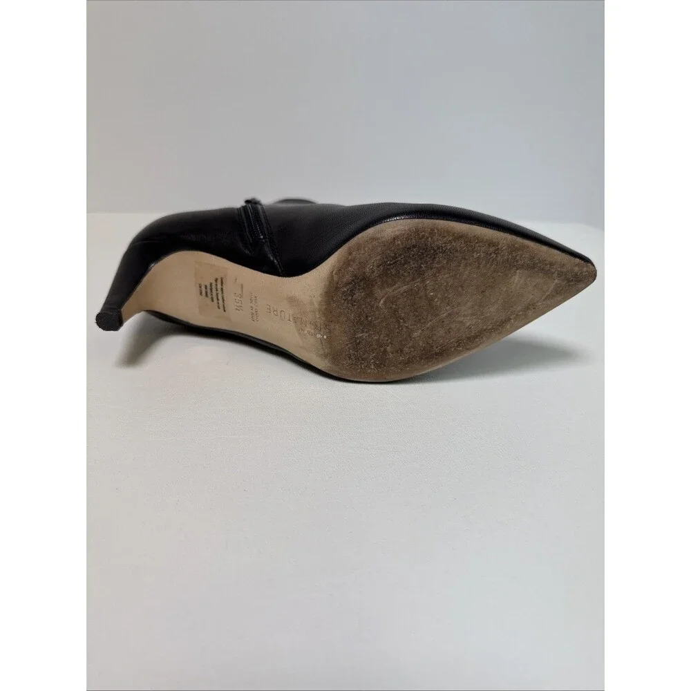 Nordstrom Signature Flora Ankle Bootie Genuine Leather Black Size US 5.5 EU 35.5